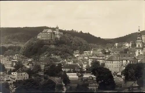 Ak Greiz im Vogtland, Panorama, Schloss, Kirchturm