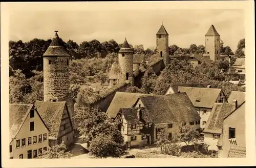 Ak Dinkelsbühl in Mittelfranken, Mauerpartie mit Wehrtürmen