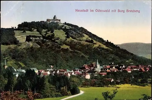 Ak Neustadt Breuberg Hessen, Odenwald, Ort mit der Burg