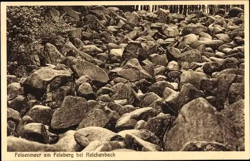 Ak Felsberg Lautertal im Odenwald, Felsenmeer am Felsberg bei Reichenbach