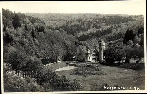 Foto Ak Mespelbrunn im Spessart Unterfranken, Schloss, Panorama