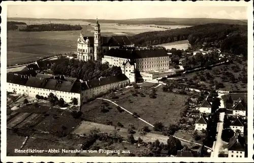 Ak Neresheim in Württemberg, Benediktiner Abtei, Panorama