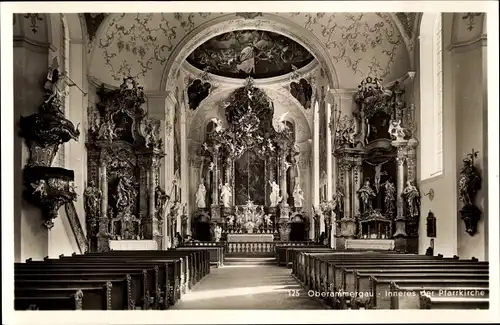 Ak Oberammergau in Oberbayern, Inneres der Pfarrkirche