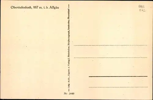 Ak Obertiefenbach Tiefenbach Oberstdorf im Oberallgäu, Panorama