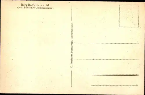 Ak Rothenfels am Main Unterfranken, Burg Rothenfels, Quickbornhaus