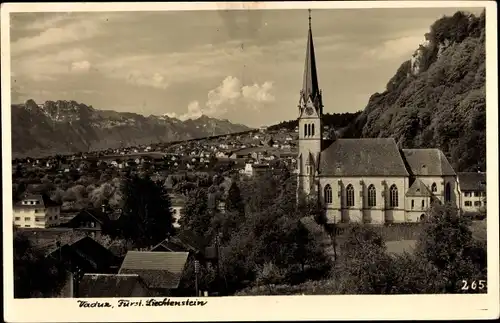 Ak Vaduz Liechtenstein, Kirche, Ort