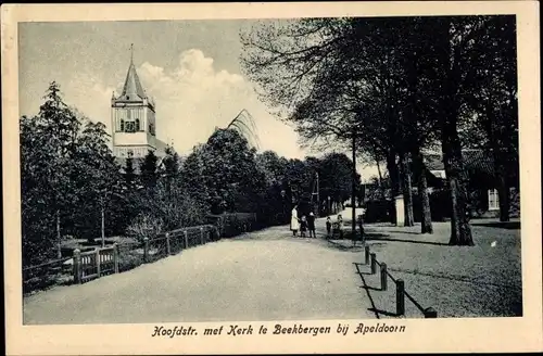 Ak Beekbergen Gelderland, Hoofdstr. met Kerk