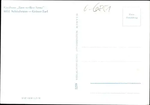 Ak Schönbrunn Ebersdorf in Thüringen, Grüner Esel, Gasthaus Zum weißen Trutz