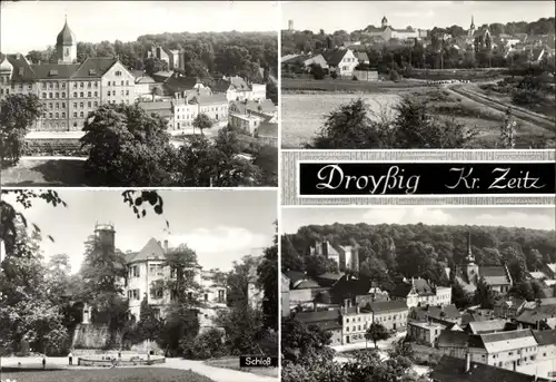 Ak Droyßig im Burgenlandkreis, Teilansichten, Schloss