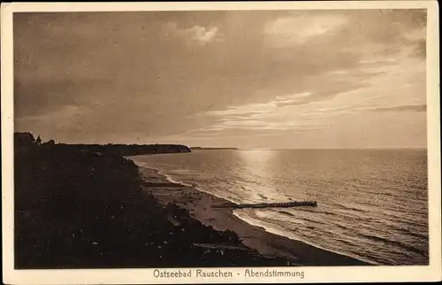 Ak Swetlogorsk Rauschen Ostpreußen, Strand, Abendstimmung