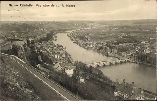 Ak Namur Wallonien, Citadelle, Vue generale sur la Meuse
