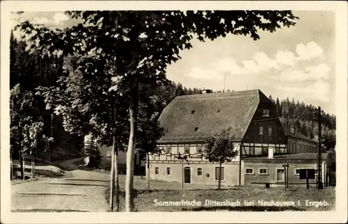 Ak Dittersbach Neuhausen im Erzgebirge, Sommerfrische, Fachwerkhaus