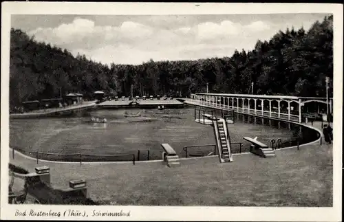 Ak Bad Rastenberg in Thüringen, Schwimmbad, Sprungturm