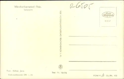 Ak Münchenbernsdorf in Thüringen, Teilansicht