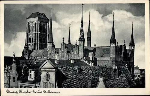 Ak Gdańsk Danzig, Oberpfarrkirche St. Marien