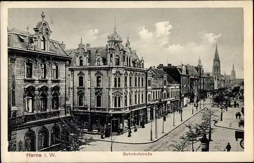 Ak Herne im Ruhrgebiet Westfalen, Bahnhhofstraße