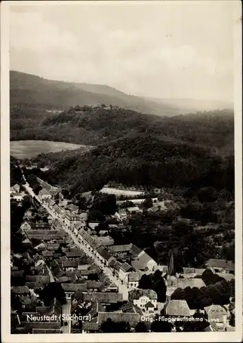 Ak Neustadt im Harz Harztor Thüringen, Hotel und Pension Ratskeller, Fliegeraufnahme