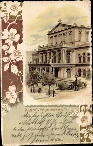 Litho Hannover in Niedersachsen, Hoftheater, Blüten