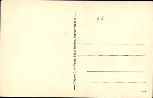 Ak Marken Nordholland, Noodlanding, Notlandung auf einer Wiese, Flugzeug