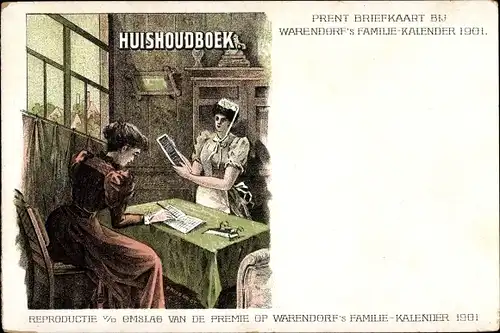 Ak Warendorf's Familie Kalender 1901, Huishoudboek