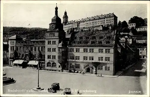 Ak Rudolstadt in Thüringen, Marktplatz, Schloss Heidecksburg