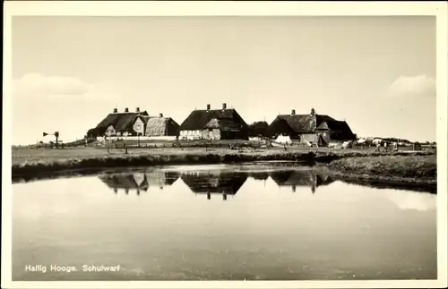 Ak Hallig Hooge in Nordfriesland, Schulwarf