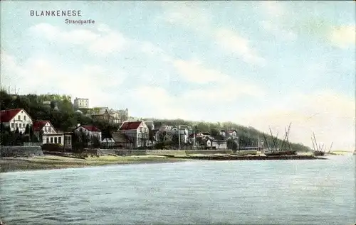 Ak Hamburg Altona Blankenese, Strandpartie, Teilansicht