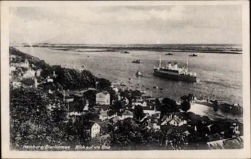 Ak Hamburg Blankenese, Blick auf die Elbe, Dampfer