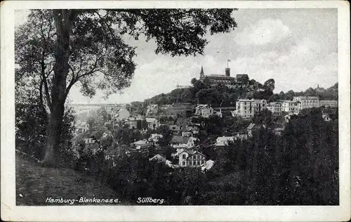 Ak Hamburg Altona Blankenese, Blick zum Süllberg, Ort