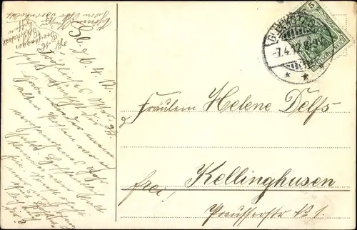 Ak Glückwunsch Ostern, Junge, Ostereier, Weidenkätzchen