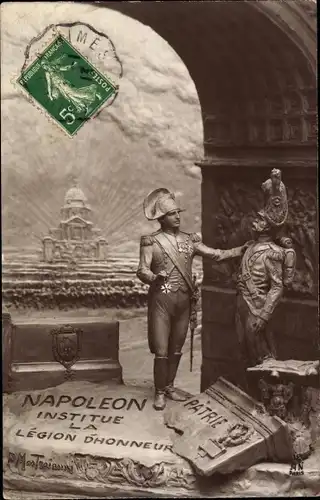 Künstler Ak Mastroianni, Domenico, Napoleon Bonaparte, Institute la Légion d'Honneur, Ehrenlegion