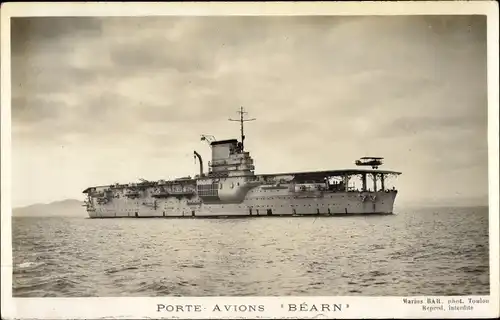 Ak Französisches Kriegsschiff, Porte avions Bearn, Flugzeugträger