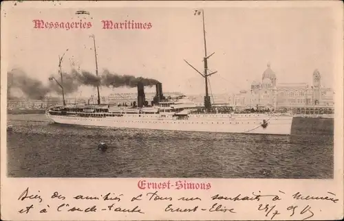 Ak Passagierdampfer Ernest Simons, Messageries Maritimes