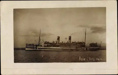 Foto Ak Lazarettschiff Asie, Rotes Kreuz