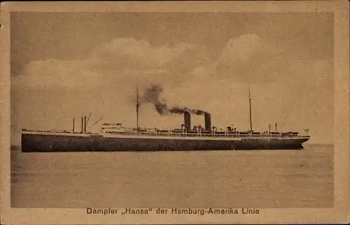Ak Dampfschiff Hansa, HAPAG