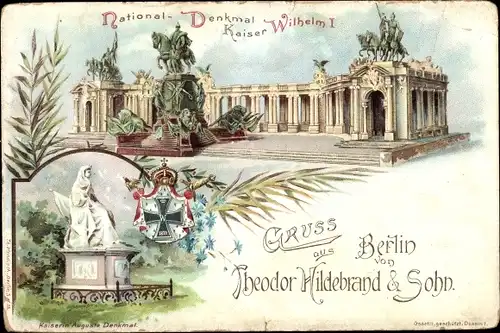 Litho Berlin, Nationaldenkmal Kaiser Wilhelm I., Reklame Theodor Hildebrand & Sohn