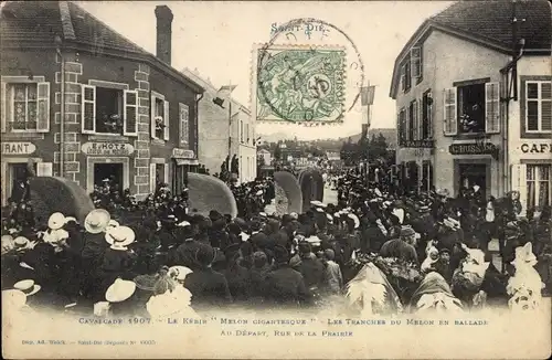 Ak Saint Dié des Vosges, Cavalcade 1907, Melon gigantesque