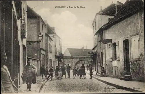 Ak Chagny Saône et Loire, Rue de la Gare