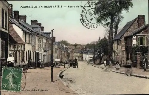Ak Marseille en Beauvaises Oise, Straßenpartie