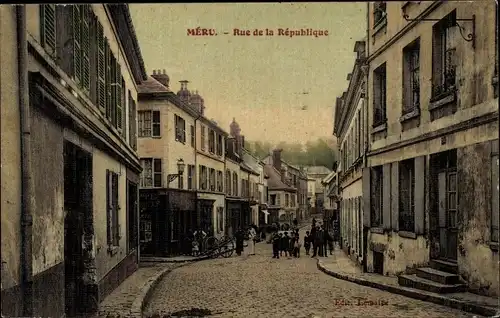 Ak Méru Oise, Rue de République