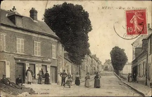 Ak Méru Oise, Rue de Beaumont