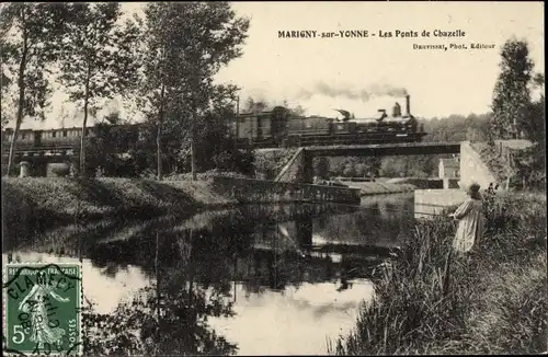 Ak Marigny sur Yonne Nièvre, Les Ponts de Chazelle