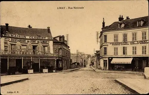 Ak Limay Yvelines, Rue Nationale, Restaurant du Pont de Limay, Pharmacie, Hotel Maison Clement