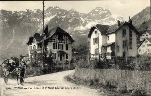 Ak Ugine Savoie, Les Villas et le Mont Charvin, Kutsche