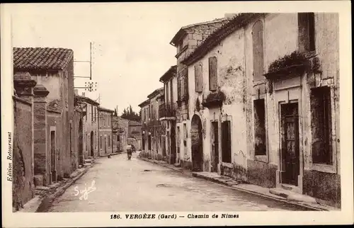 Ak Vergèze Gard, Chemin de Nimes