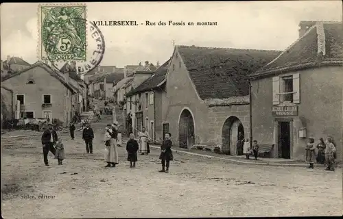 Ak Villersexel Haute Saône, Rue des Fossés en montant