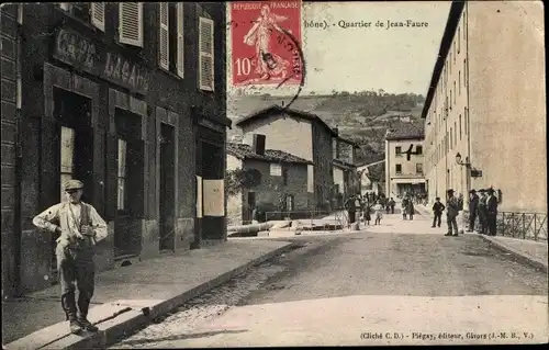 Ak Givors Rhône, Quartier de Jean Faure