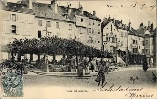 Ak Vesoul Haute Saône, Place du Marché