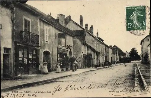 Ak Port sur Saône Haute Saône, La Grande Rue