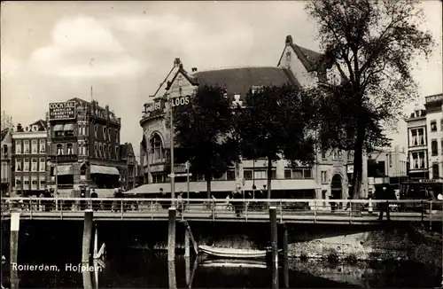 Ak Rotterdam Südholland Niederlande, Hofplein, Loos, Brücke, Boot